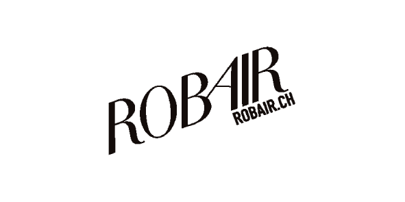 Robair Paragliding School Robair logo featuring ROBAIR in a slanted design with ROBAIR.CH